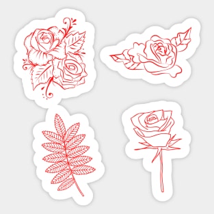 Three Roses Sticker Set Sticker